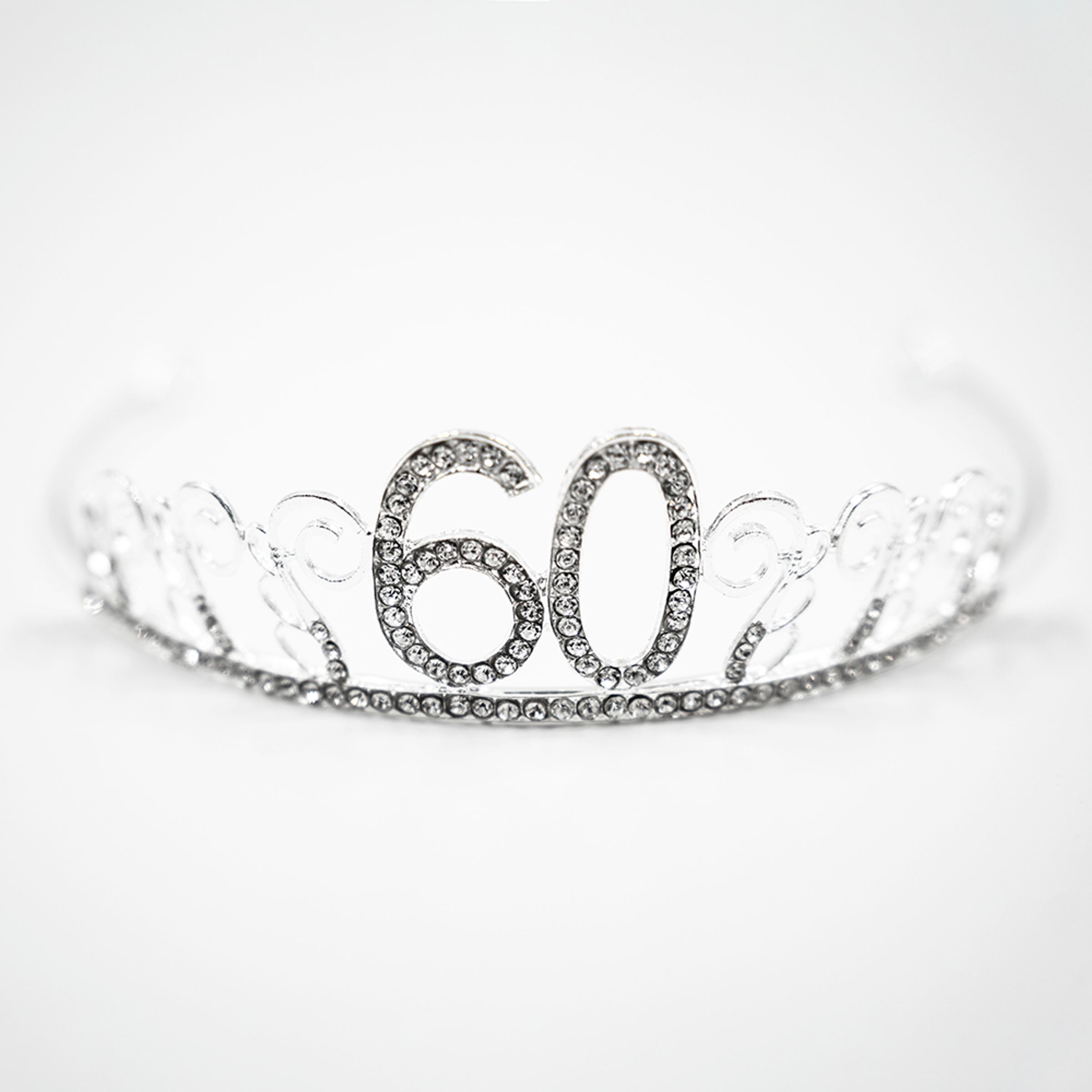 Tårtdekoration Tiara Siffra i Metall Silver - Siffra 60