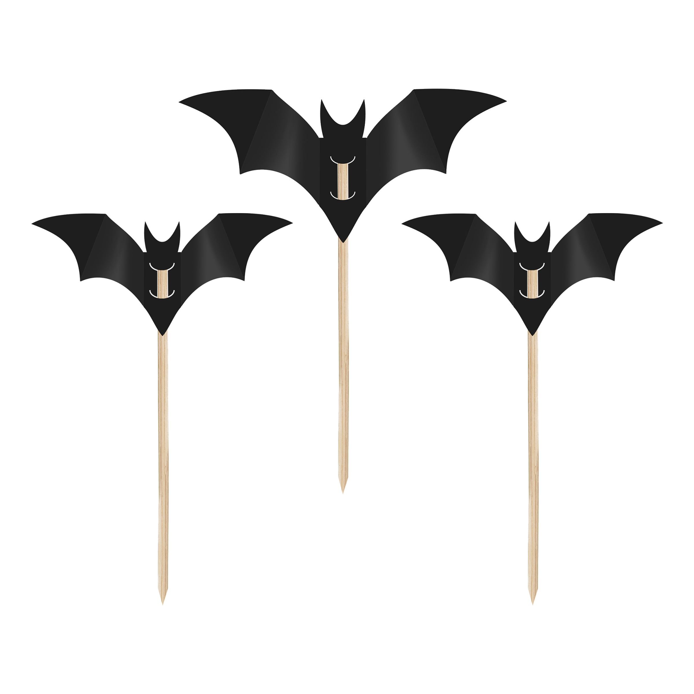 Tårtdekorationer Fladdermöss Svart - 6-pack