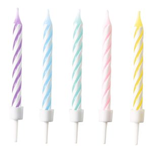 Tårtljus Regnbåge Pastell - 10-pack
