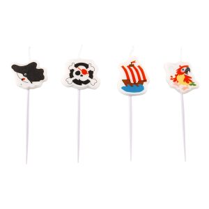 Tårtljus Piratkalas - 4-pack