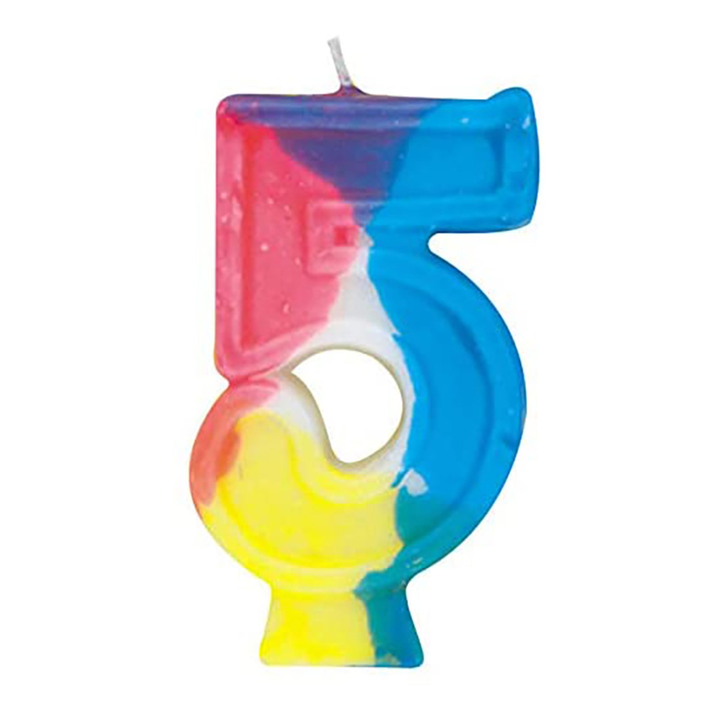 Tårtljus Regnbågsfärgade - Siffra 5