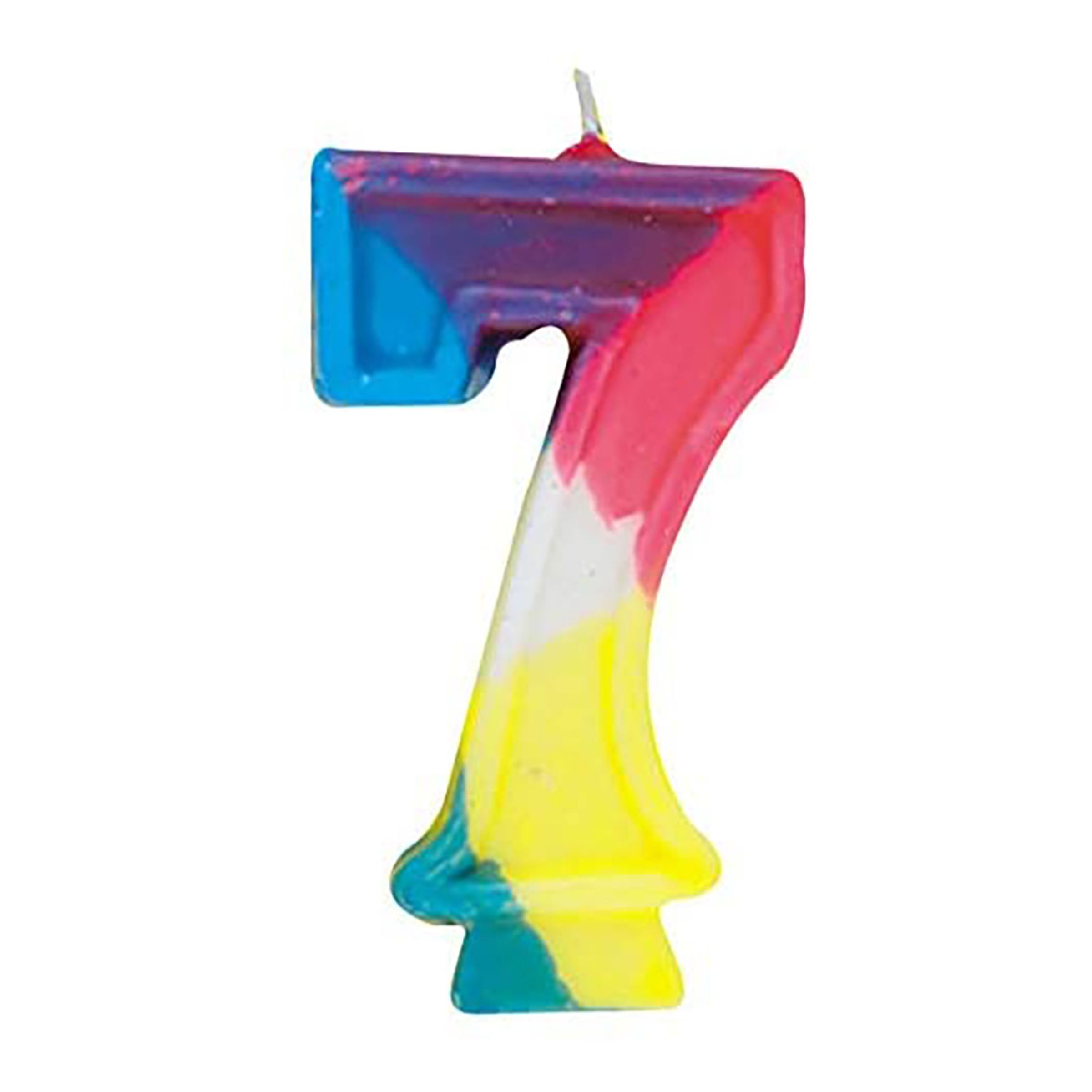 Tårtljus Regnbågsfärgade - Siffra 7