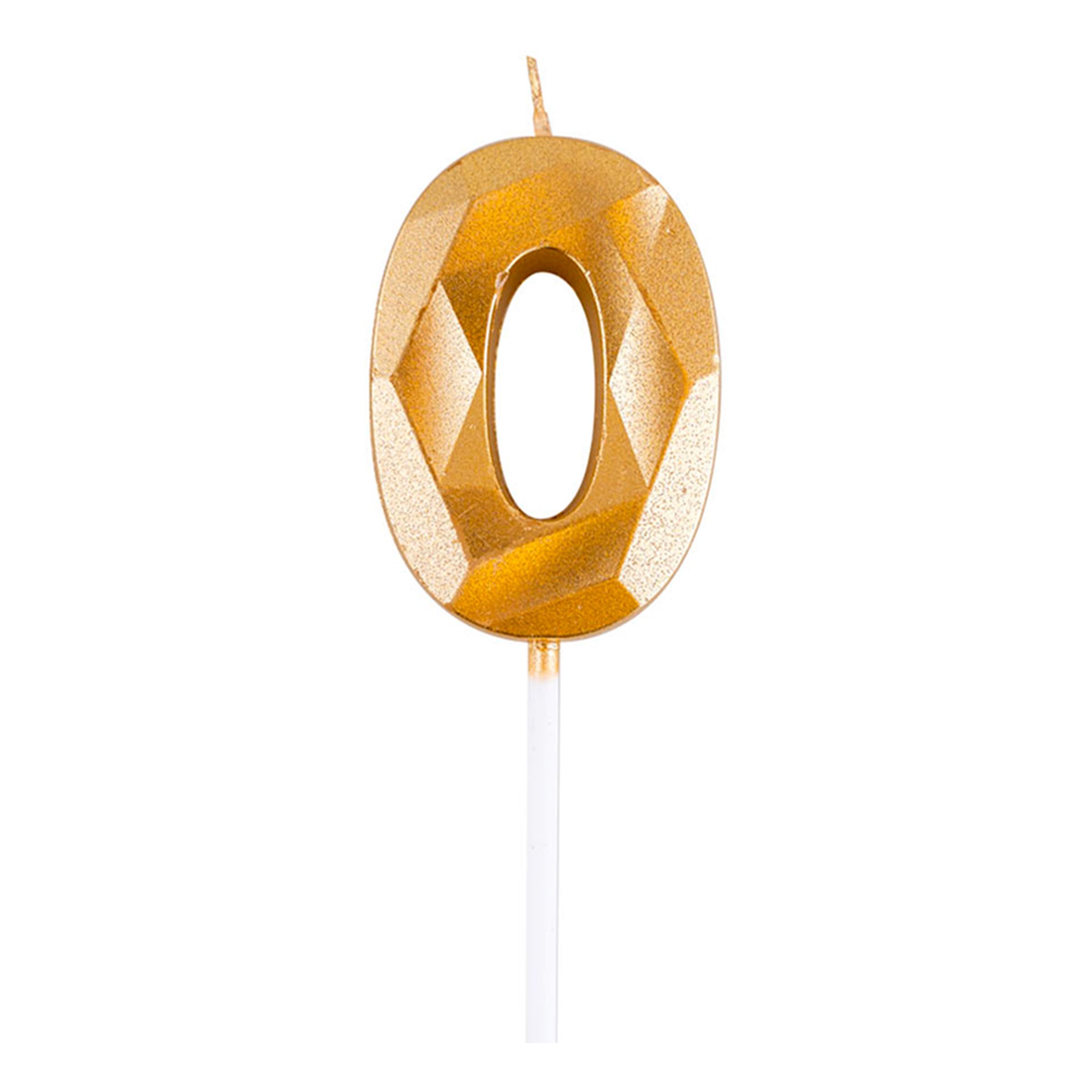 Tårtljus Siffra Diamond Guld