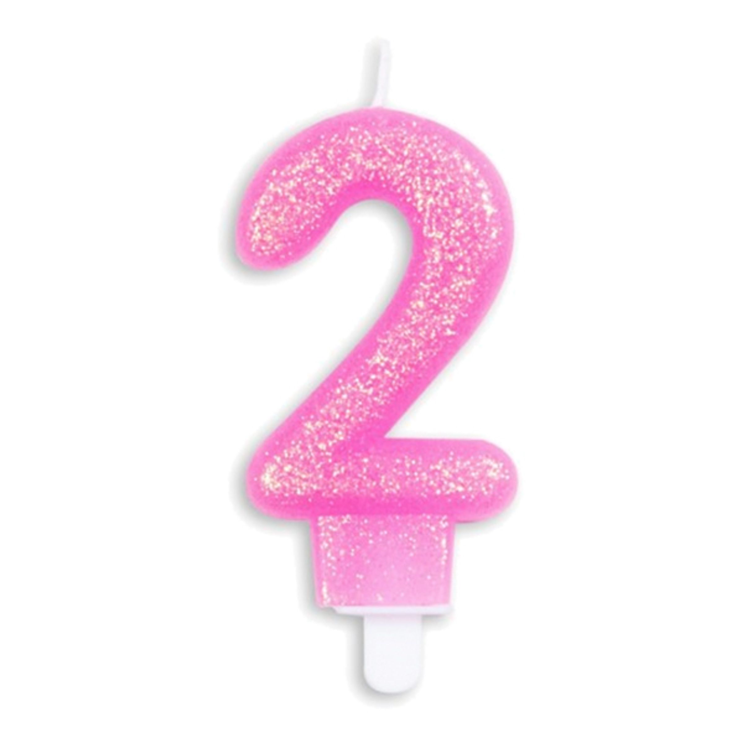 Tårtljus Siffra Glitter Rosa - Siffra 2