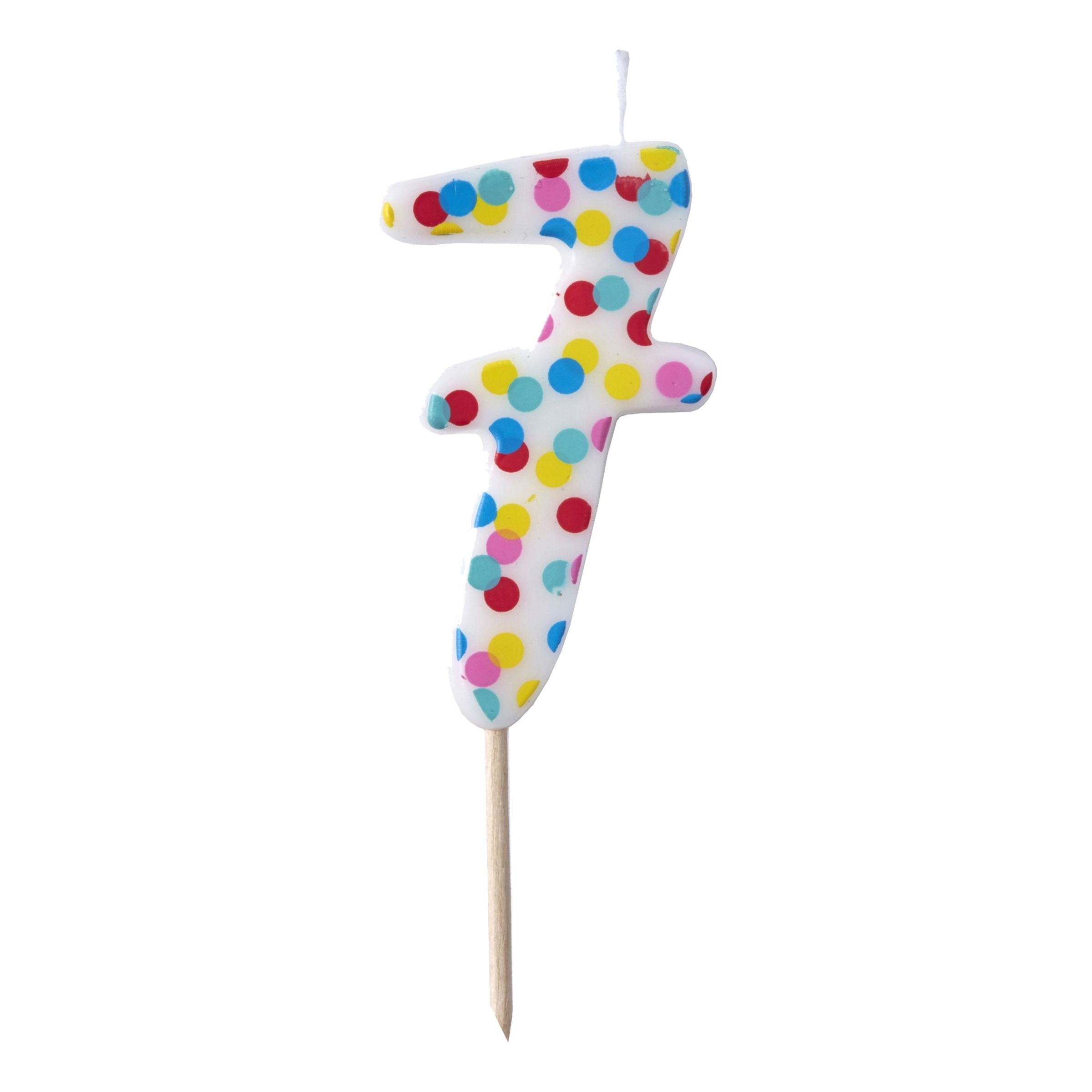 Tårtljus Siffra med Prickar - Siffra 7