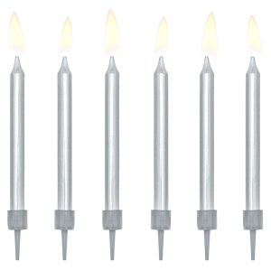 Tårtljus Silver Metallic