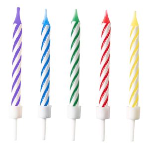 Tårtljus Spiral Flerfärgade - 10-pack