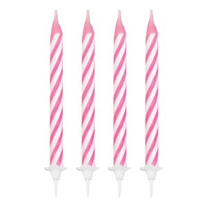 Tårtljus Spiral Rosa/Vit - 24-pack