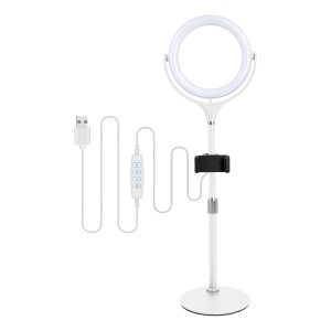 TikTok Dimbar Selfielampa på Fot - Vit