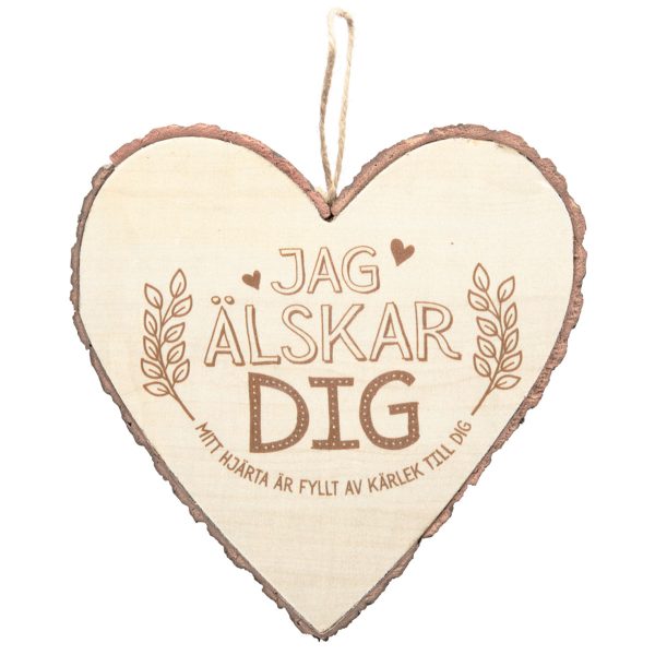 Trähjärta Jag Älskar Dig