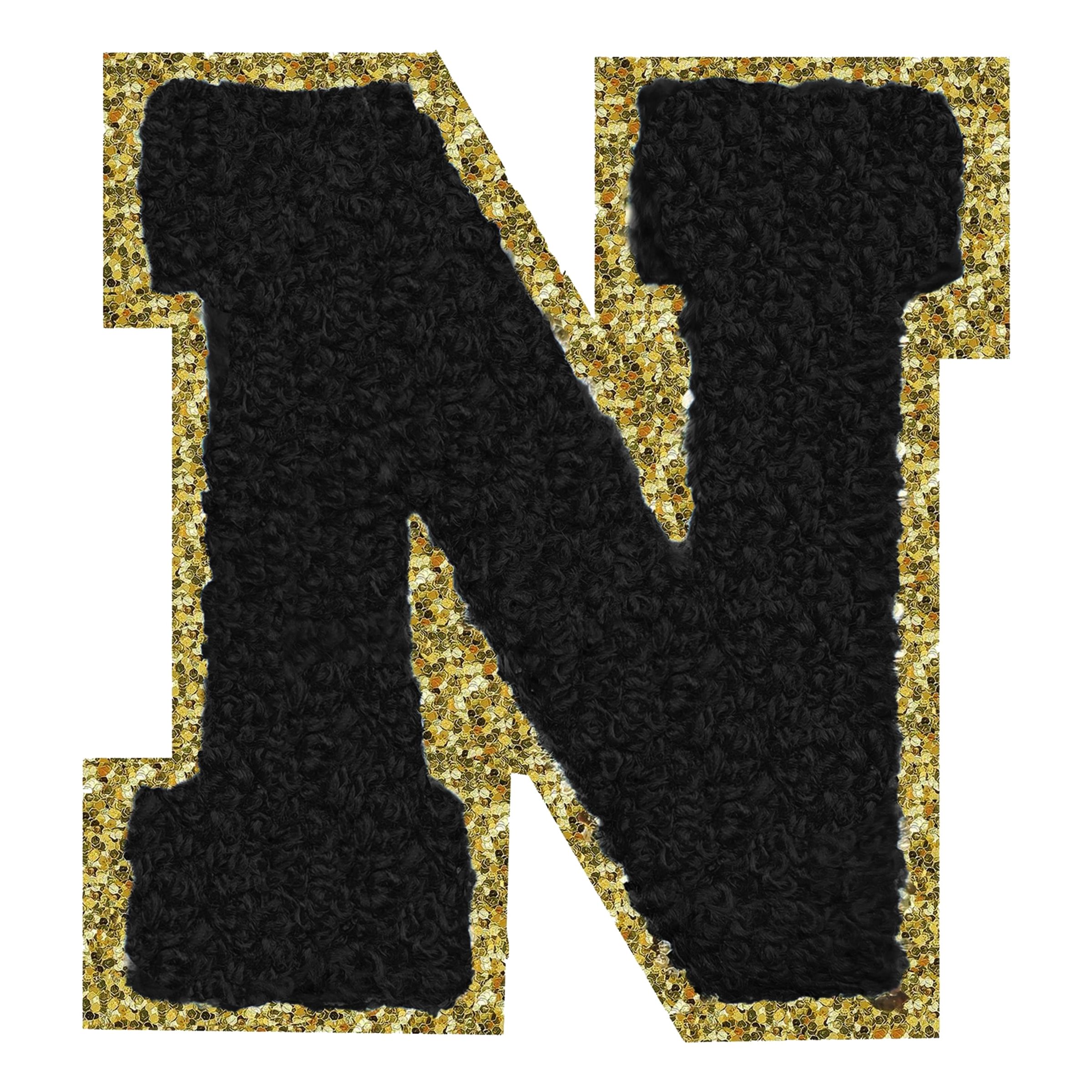 Tygmärke Bokstav Svart - Bokstav N