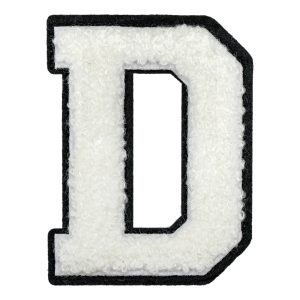 Tygmärke Bokstäver Vit - Bokstav D
