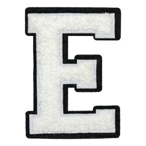 Tygmärke Bokstäver Vit - Bokstav E