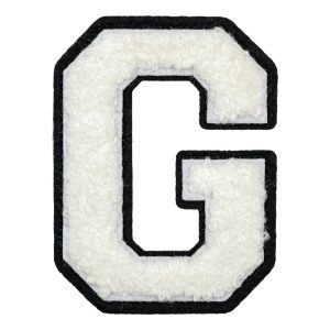 Tygmärke Bokstäver Vit - Bokstav G
