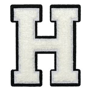 Tygmärke Bokstäver Vit - Bokstav H