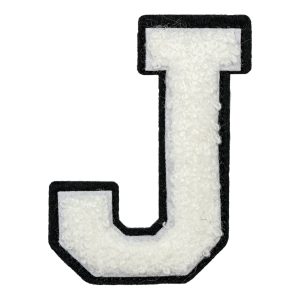 Tygmärke Bokstäver Vit - Bokstav J