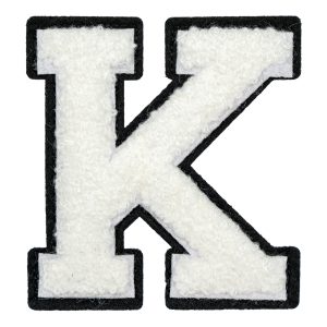 Tygmärke Bokstäver Vit - Bokstav K