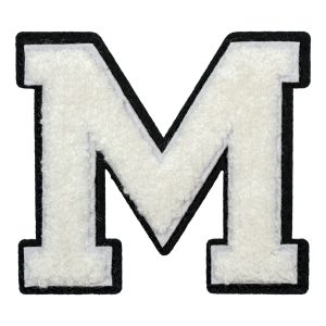 Tygmärke Bokstäver Vit - Bokstav M