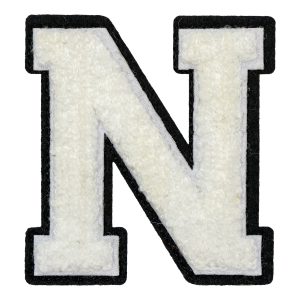 Tygmärke Bokstäver Vit - Bokstav N