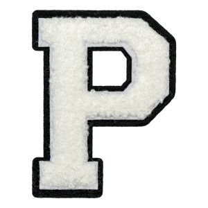 Tygmärke Bokstäver Vit - Bokstav P