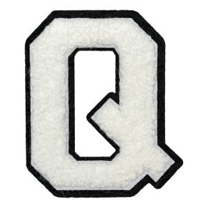 Tygmärke Bokstäver Vit - Bokstav Q