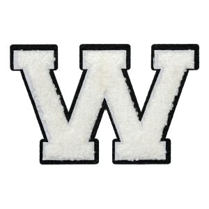 Tygmärke Bokstäver Vit - Bokstav W