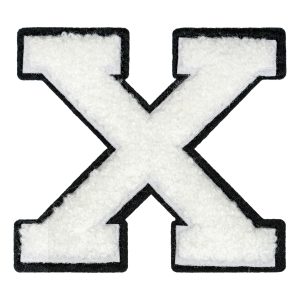 Tygmärke Bokstäver Vit - Bokstav X