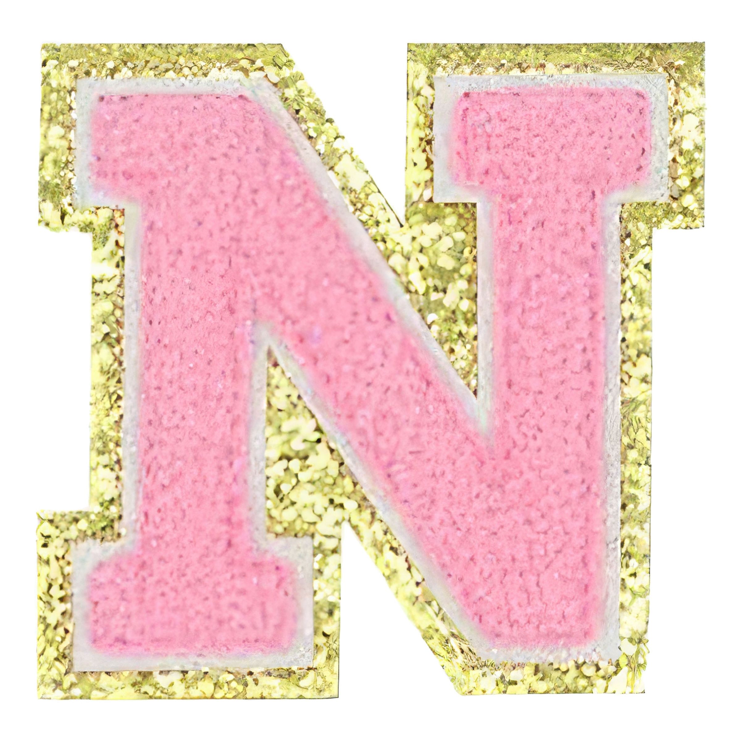 Tygmärke Bokstäver Rosa - Bokstav N