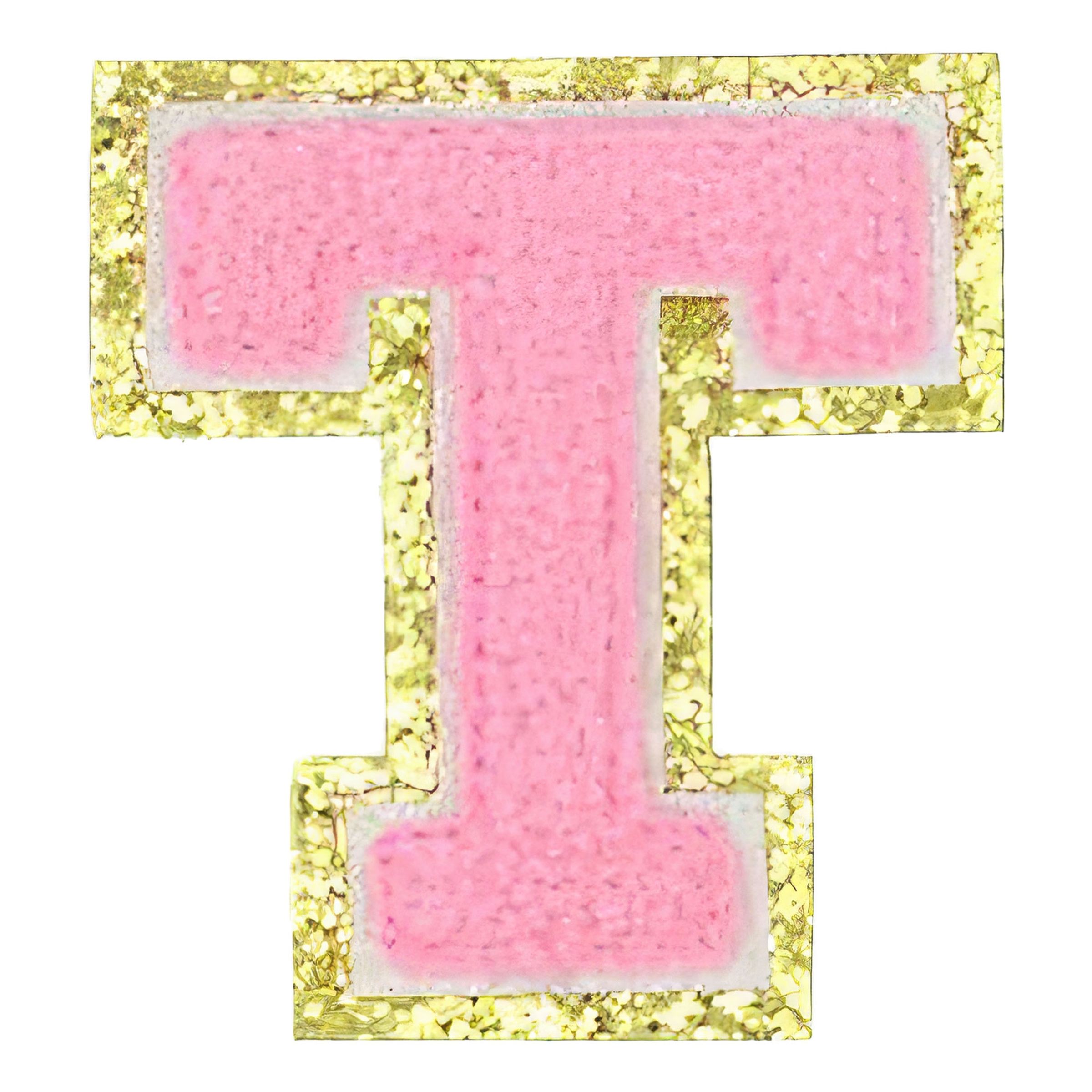 Tygmärke Bokstäver Rosa - Bokstav T