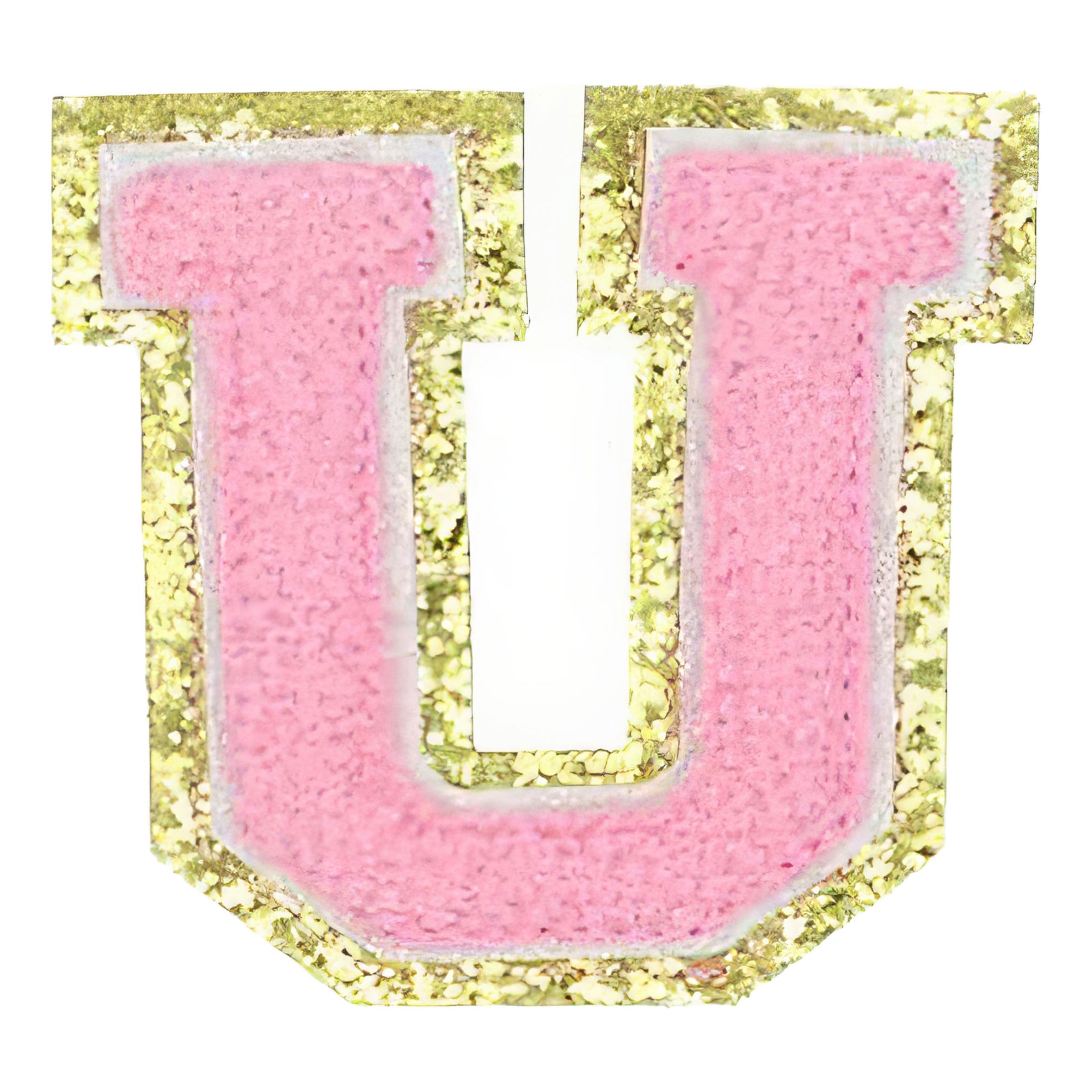 Tygmärke Bokstäver Rosa - Bokstav U