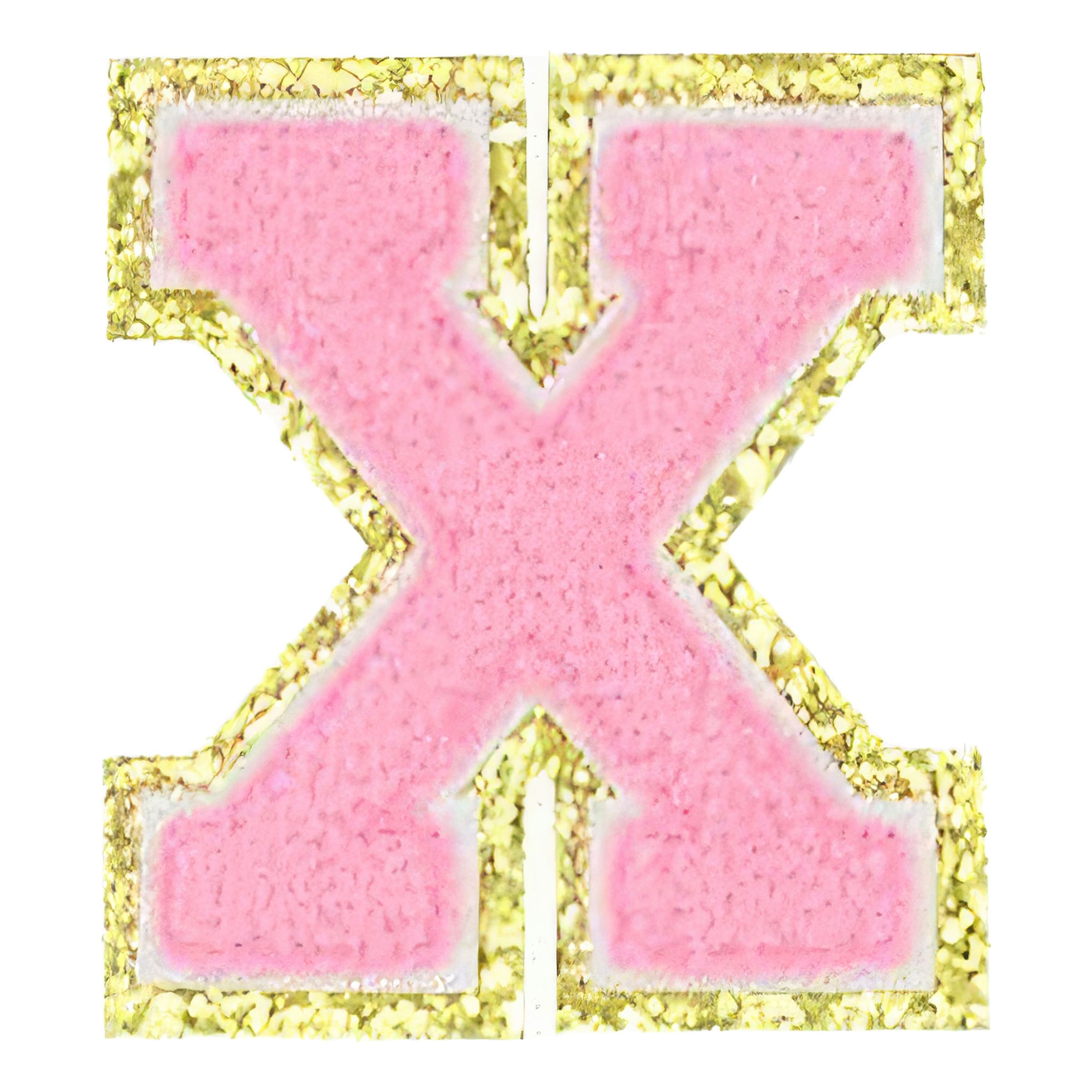 Tygmärke Bokstäver Rosa - Bokstav X