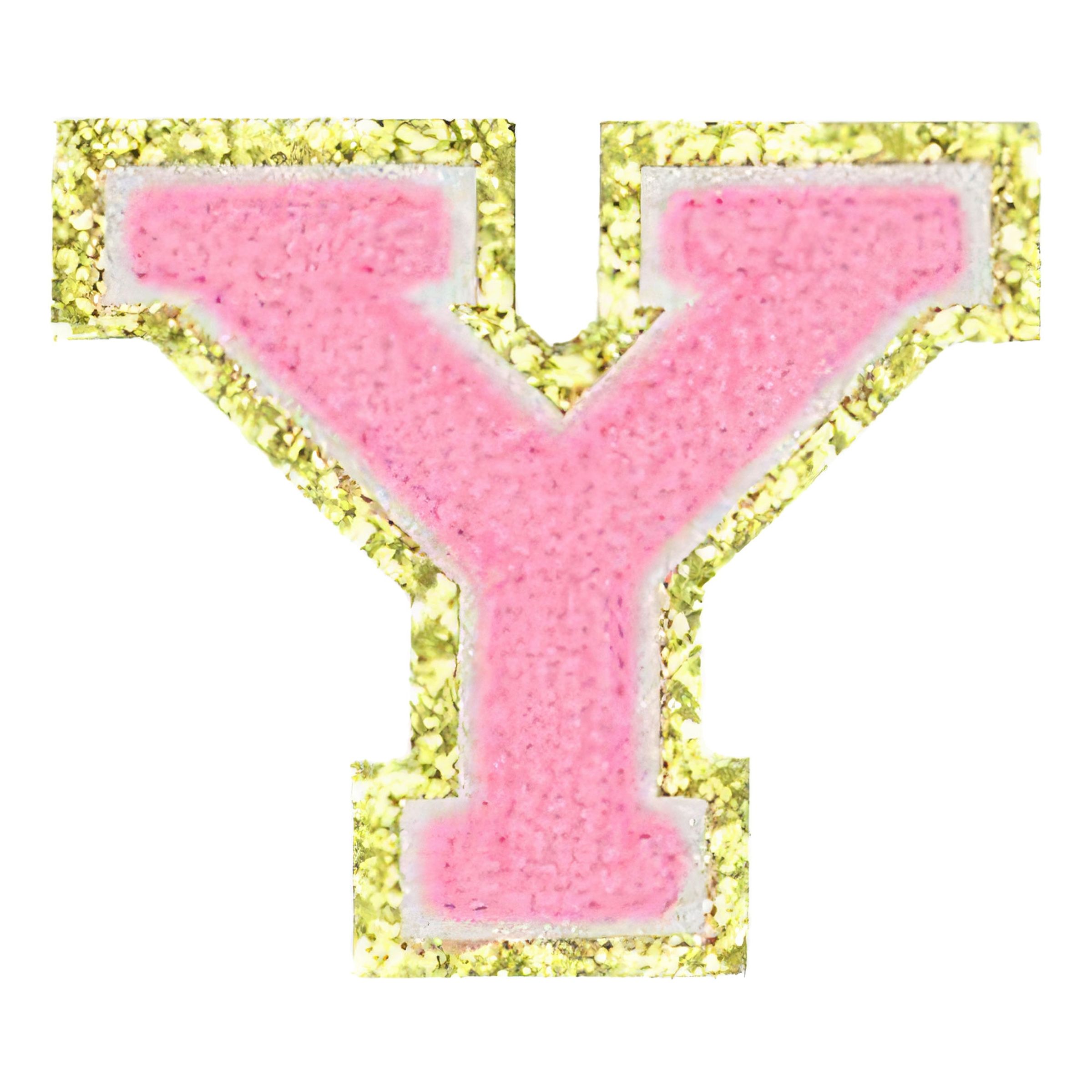 Tygmärke Bokstäver Rosa - Bokstav Y