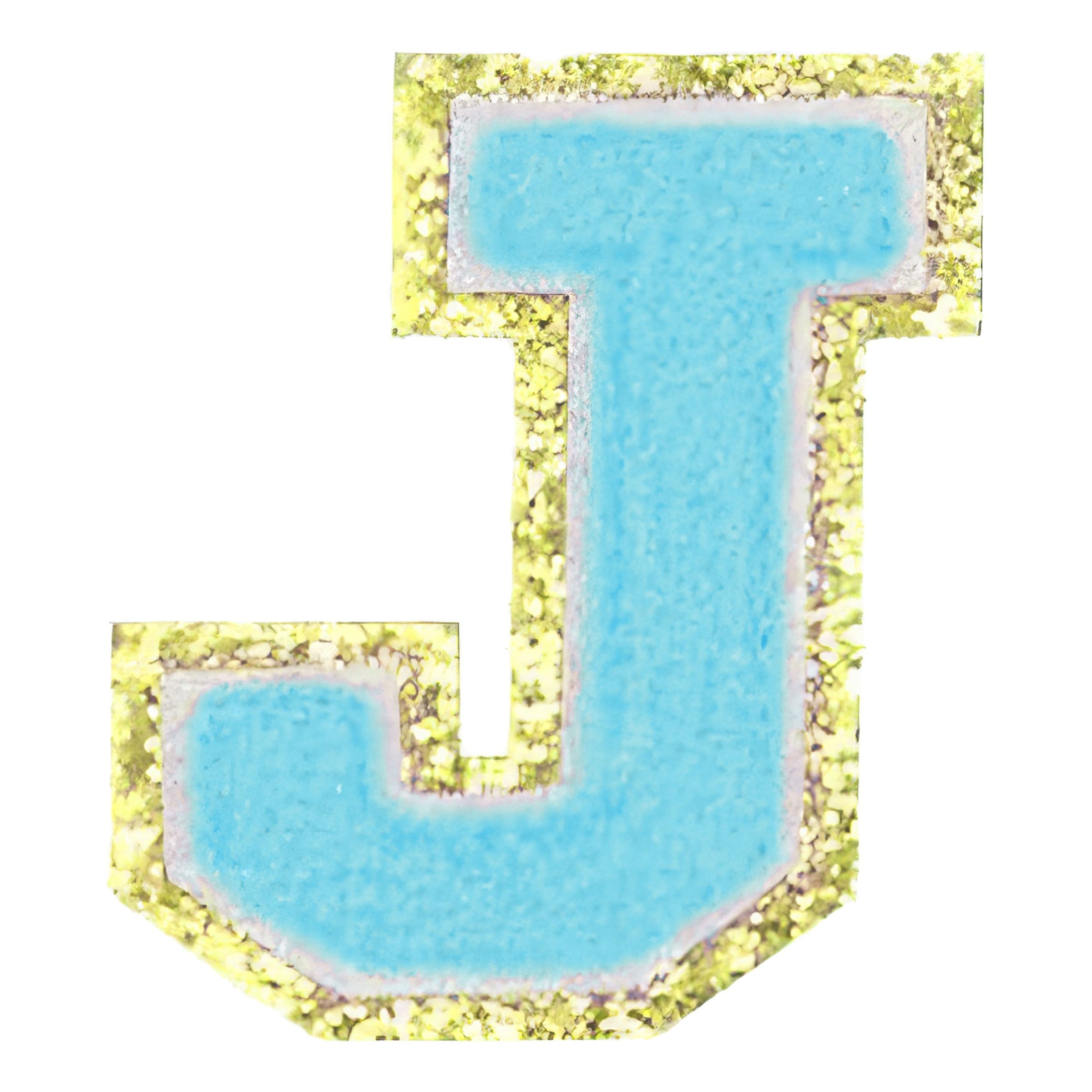 Tygmärke Bokstäver Turkos - Bokstav J