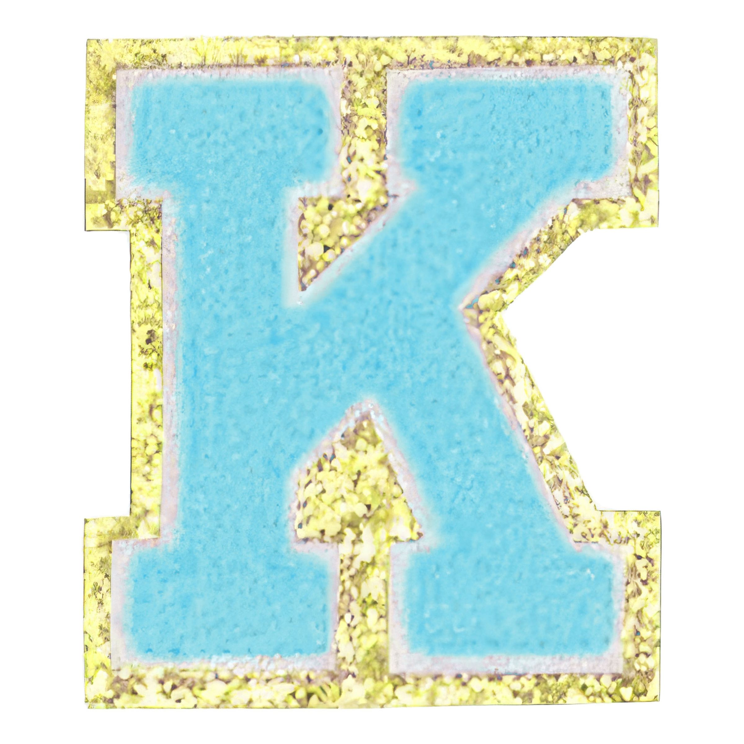 Tygmärke Bokstäver Turkos - Bokstav K