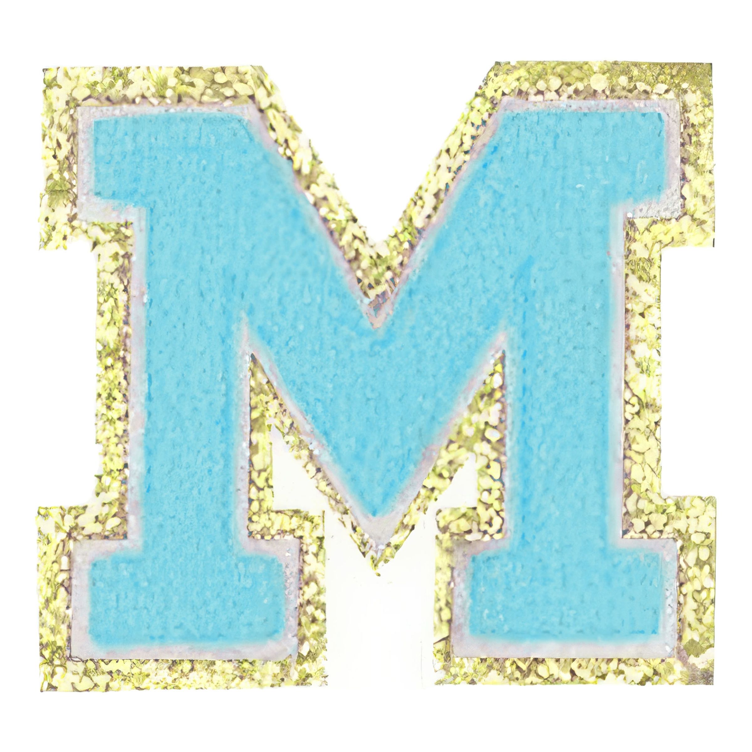 Tygmärke Bokstäver Turkos - Bokstav M