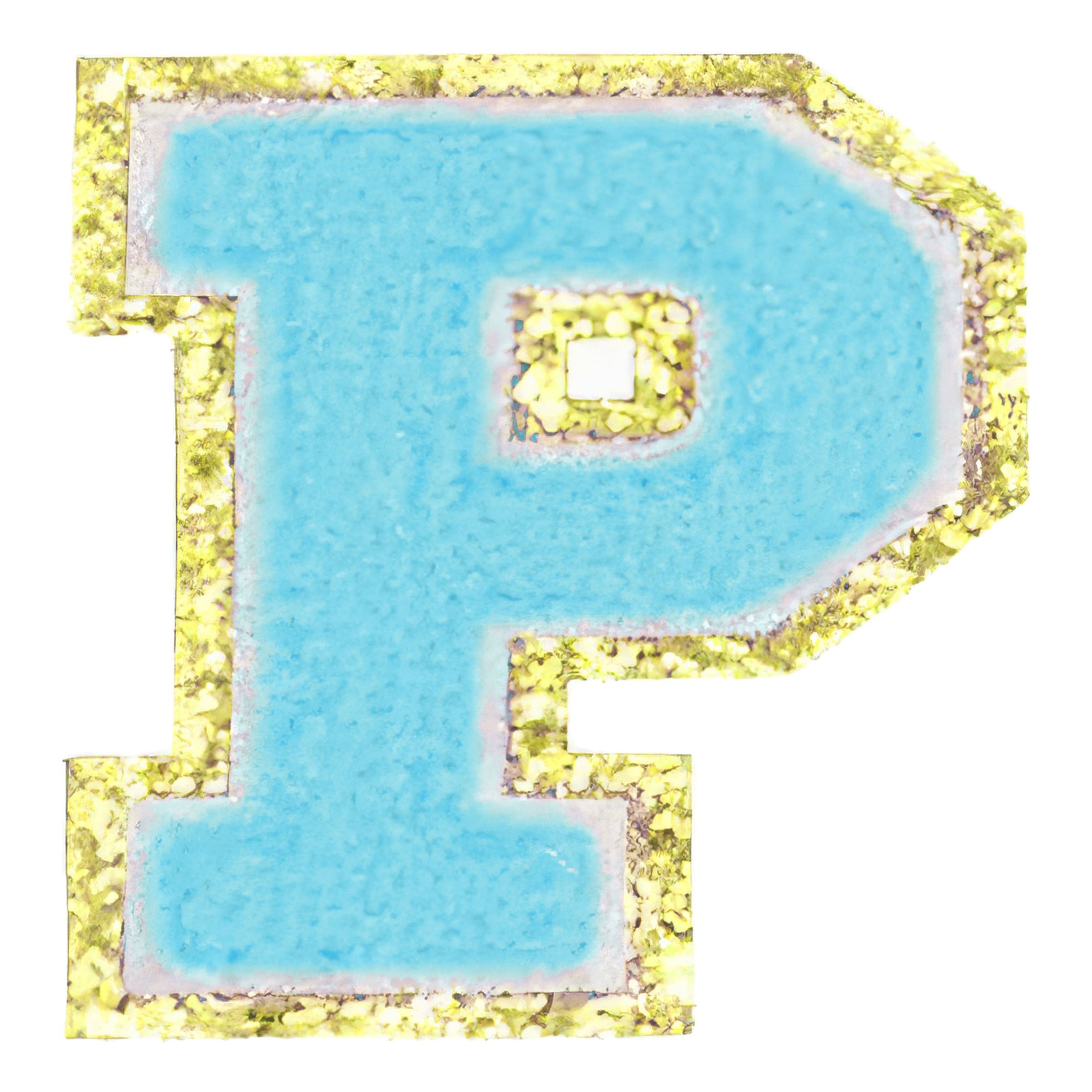 Tygmärke Bokstäver Turkos - Bokstav P