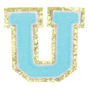 Tygmärke Bokstäver Turkos - Bokstav U