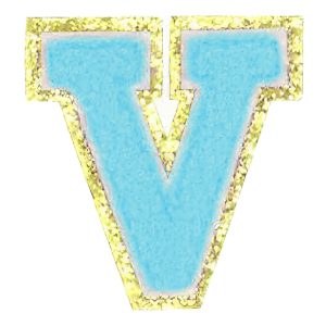 Tygmärke Bokstäver Turkos - Bokstav V