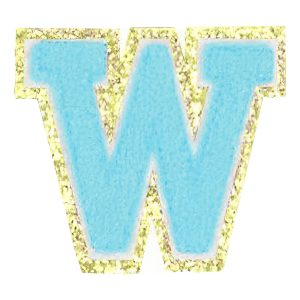 Tygmärke Bokstäver Turkos - Bokstav W