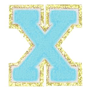 Tygmärke Bokstäver Turkos - Bokstav X