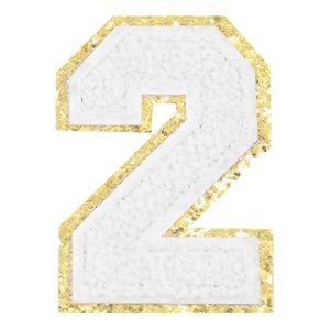 Tygmärke Siffra Vit - Siffra 2