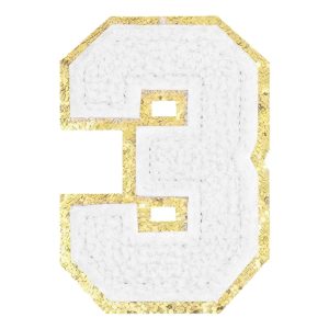 Tygmärke Siffra Vit - Siffra 3