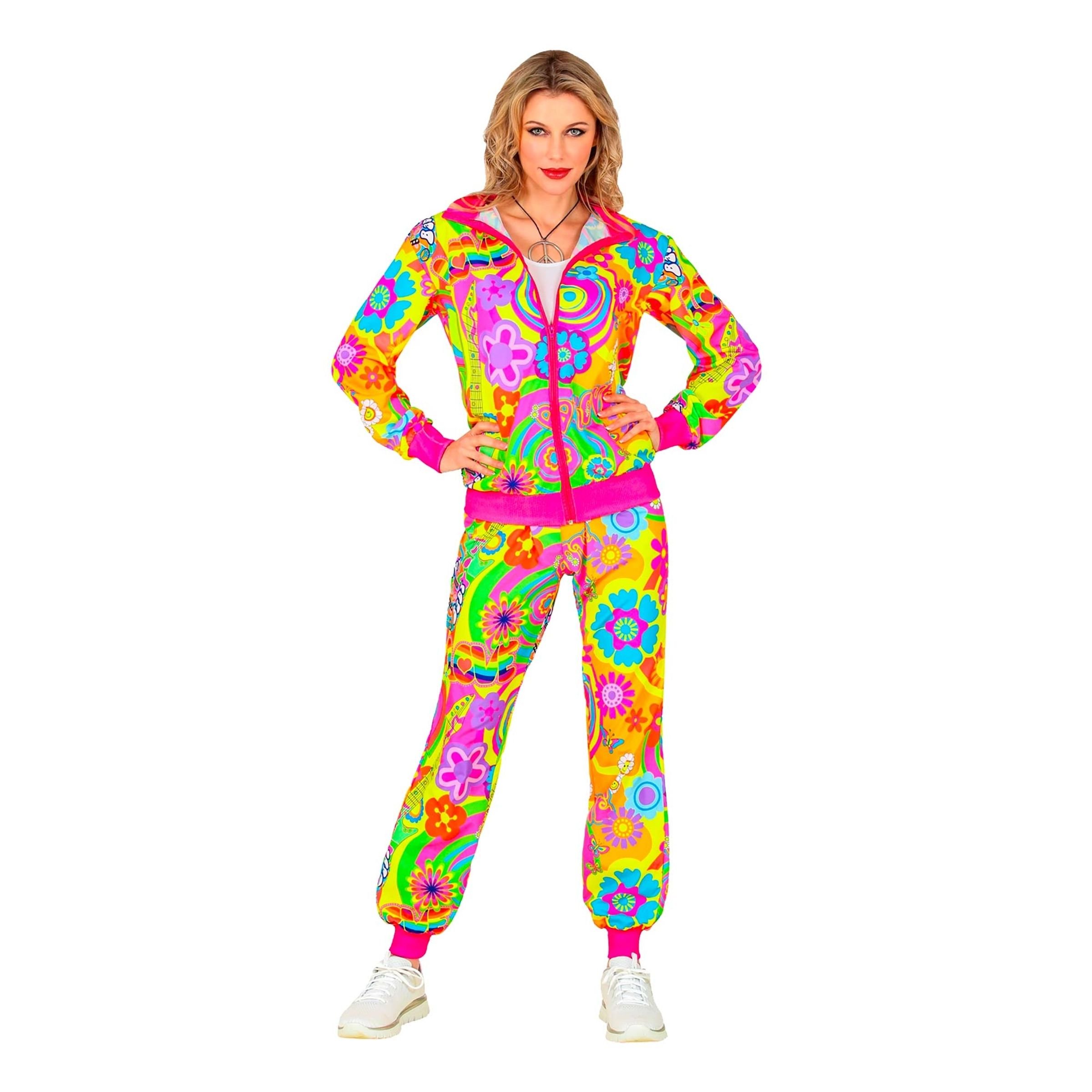 UV Neon Hippie Träningsoverall Maskeraddräkt - XX-Large