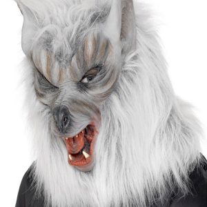 Vargmask med Vitt Päls