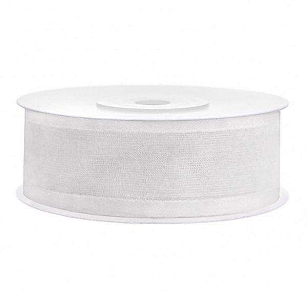 Vitt Chiffongband - 25 meter