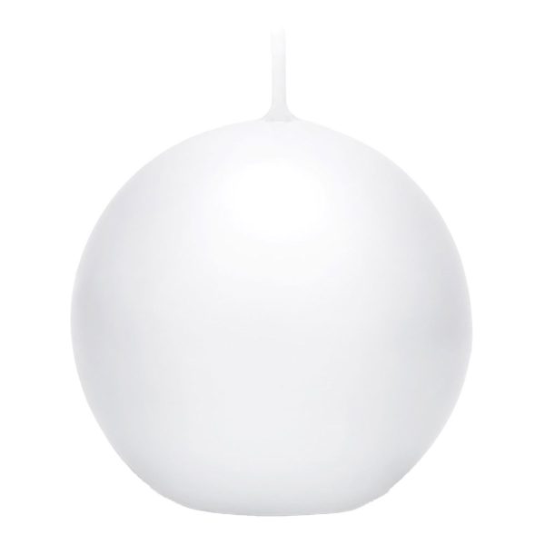 Vitt Klotljus - 8 cm - 6-pack