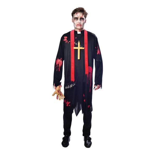 Zombie Präst Maskeraddräkt - Medium
